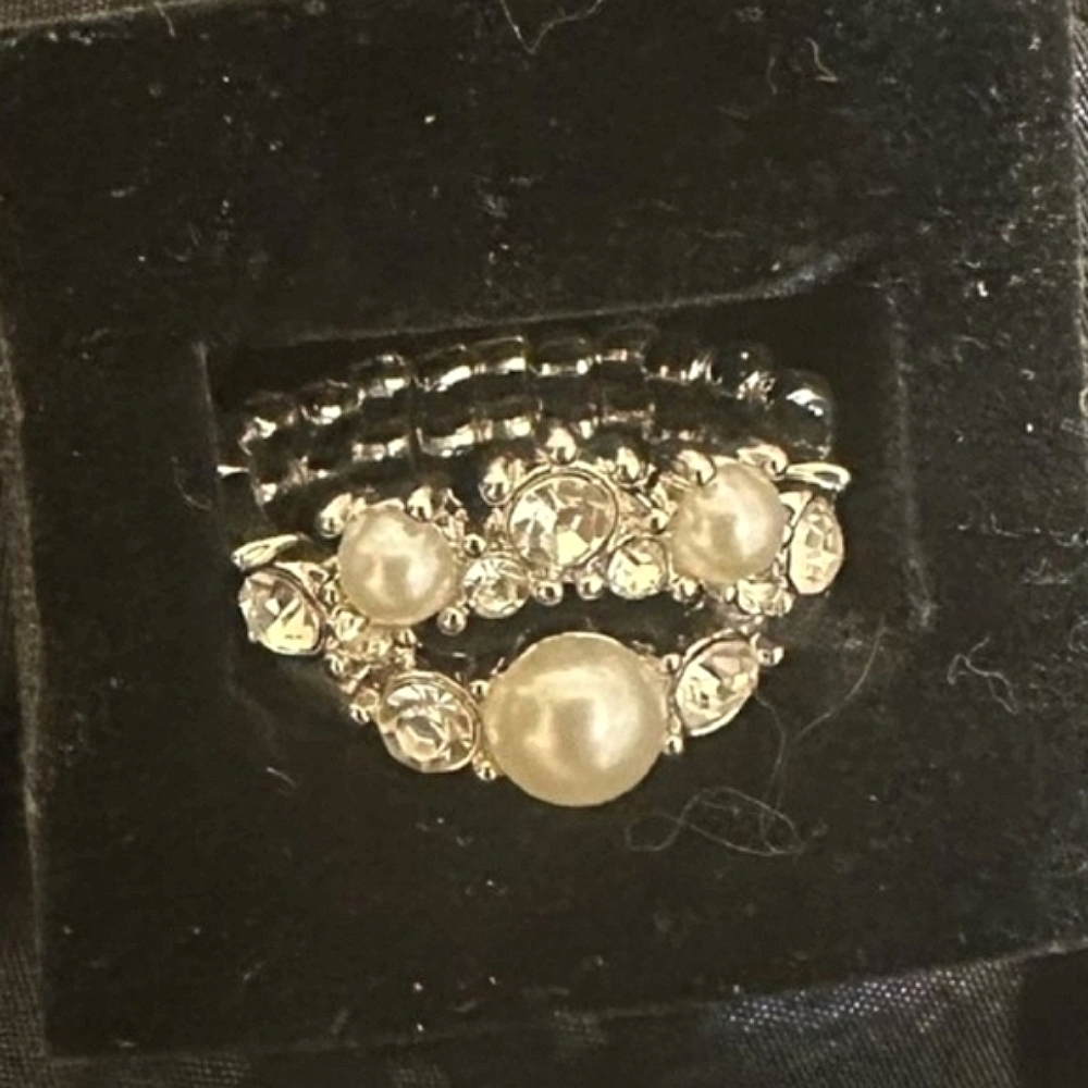 Vintage 90's Silvertone Fashion Stretch Ring